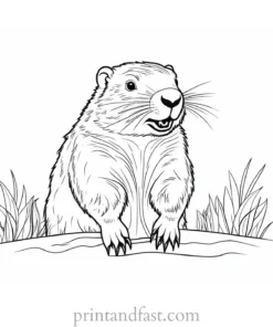 groundhog coloring page for kids