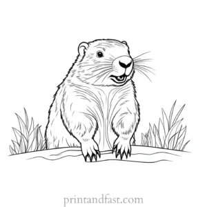 groundhog coloring page for kids