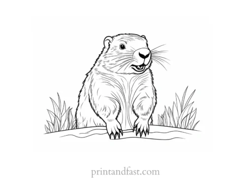 groundhog coloring page for kids