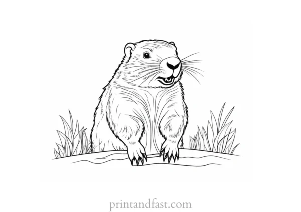 groundhog coloring page for kids