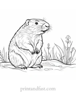 groundhog coloring page happy