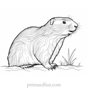 groundhog coloring page interactive