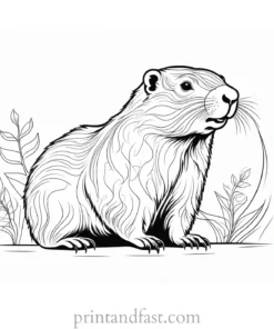 groundhog coloring page outline