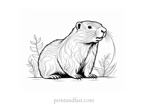 groundhog coloring page outline