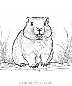 groundhog coloring page preschool