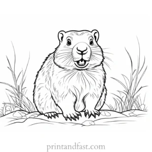 groundhog coloring page preschool