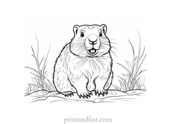 groundhog coloring page preschool