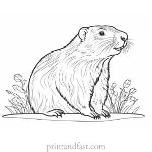 groundhog coloring page printable