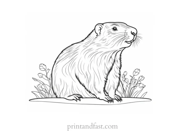 groundhog coloring page printable