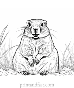 groundhog coloring page realistic