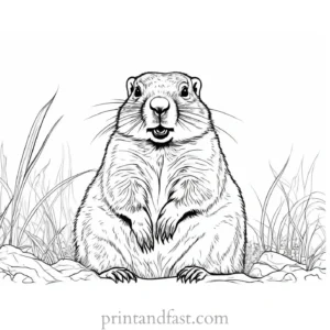 groundhog coloring page realistic