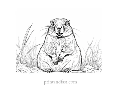 groundhog coloring page realistic