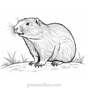 groundhog coloring page rodent