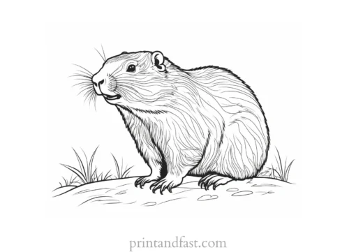 groundhog coloring page rodent