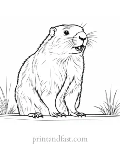 groundhog coloring page shadow