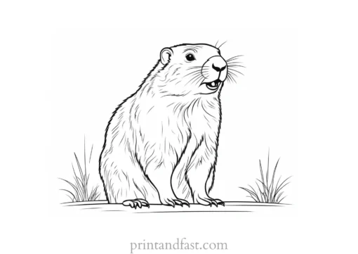 groundhog coloring page shadow