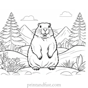 groundhog coloring page weather