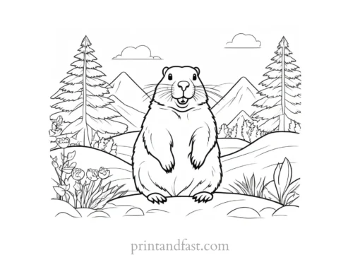 groundhog coloring page weather