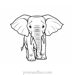 happy elephant coloring page