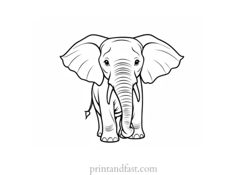 happy elephant coloring page