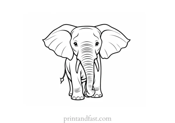 happy elephant coloring page