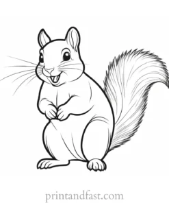 happy squirrel coloring page