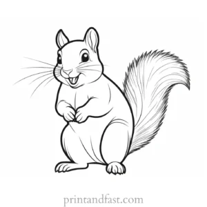 happy squirrel coloring page