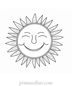 happy sun coloring page