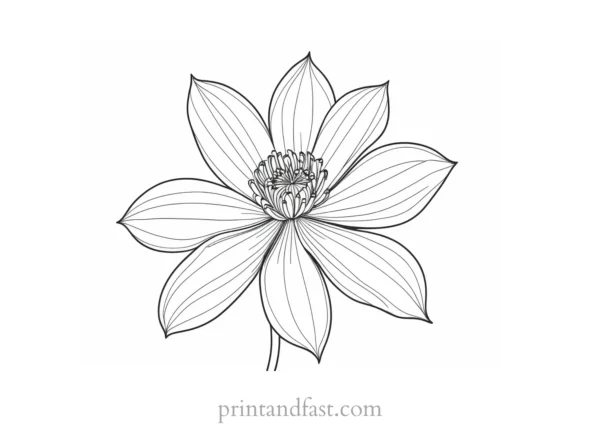 hard flower coloring page