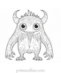 hard monster coloring page