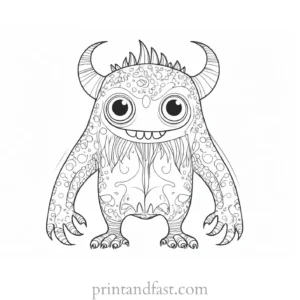 hard monster coloring page