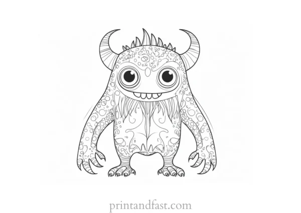 hard monster coloring page