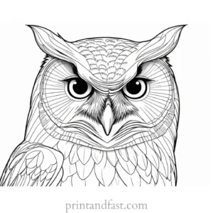 hard owl coloring page