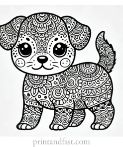 hard puppy coloring page