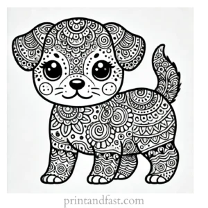 hard puppy coloring page