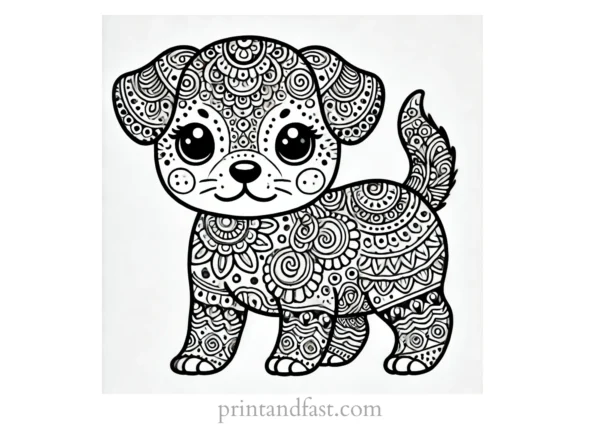 hard puppy coloring page