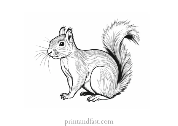 hard squirrel coloring page