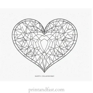 heart coloring page Valentines Day