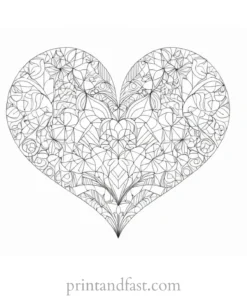 heart coloring page abstract