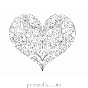 heart coloring page abstract