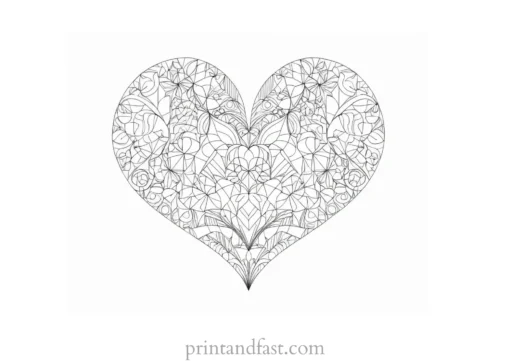 heart coloring page abstract