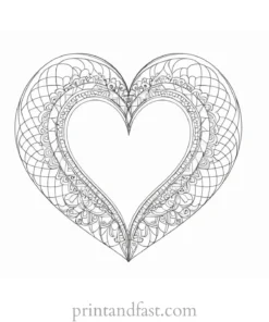 heart coloring page adult