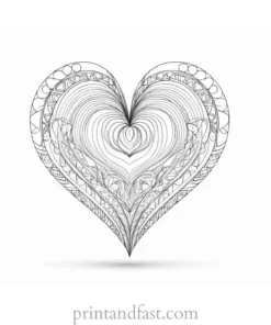 heart coloring page cute