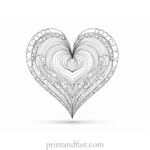 heart coloring page cute