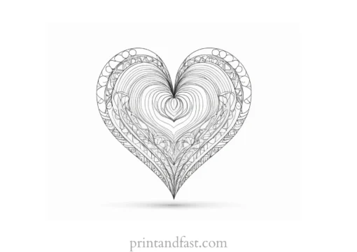 heart coloring page cute