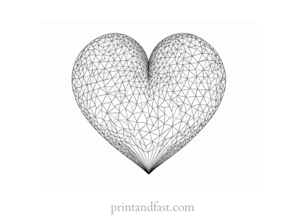 heart coloring page detailed