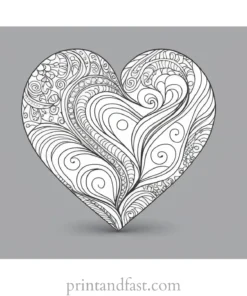 heart coloring page doodle