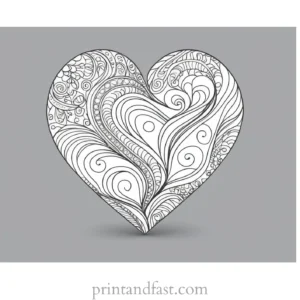 heart coloring page doodle