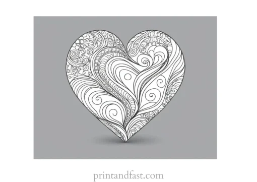 heart coloring page doodle