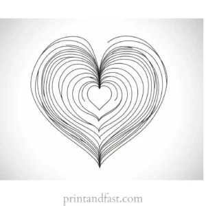 heart coloring page easy